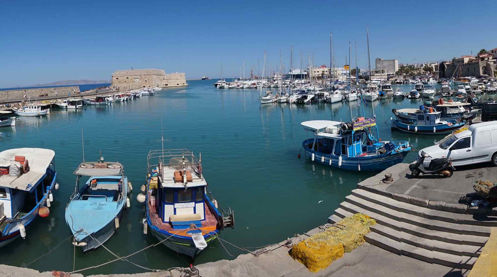 Kréta, Crete, Iraklia, Heraklion, přístav, benátská pevnost